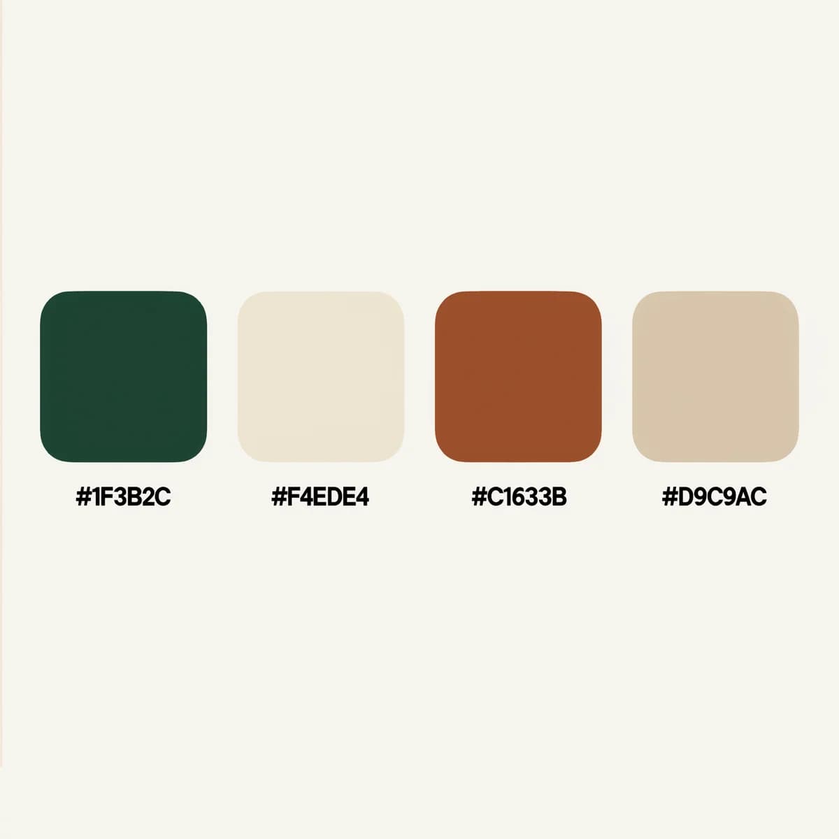 Example colour system from the Fern & Fold demo brand kit