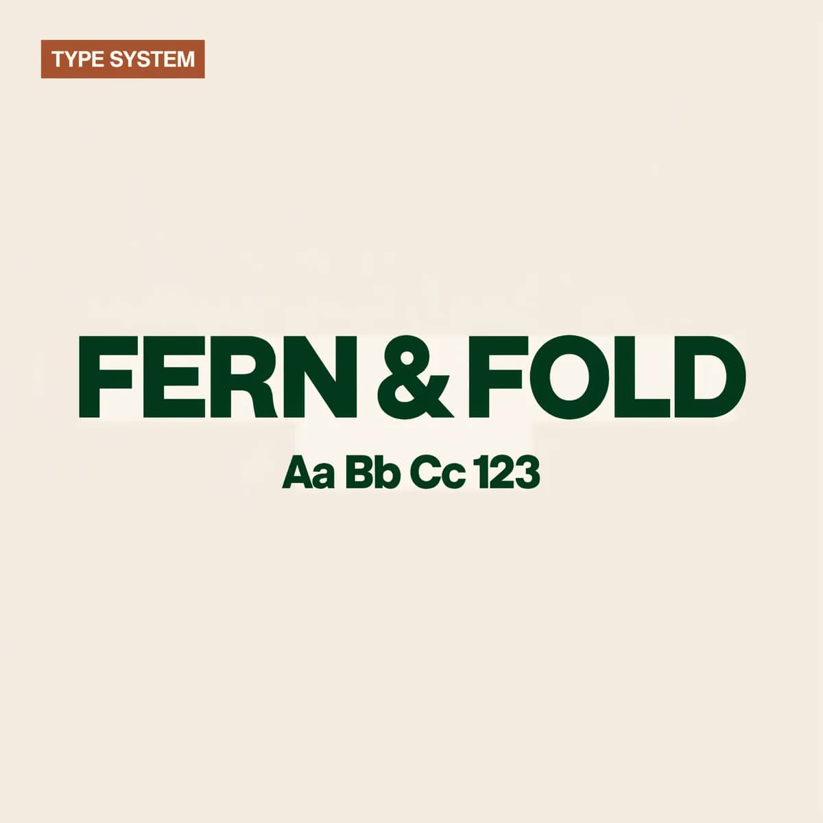 Example type hierarchy from the Fern & Fold demo brand kit