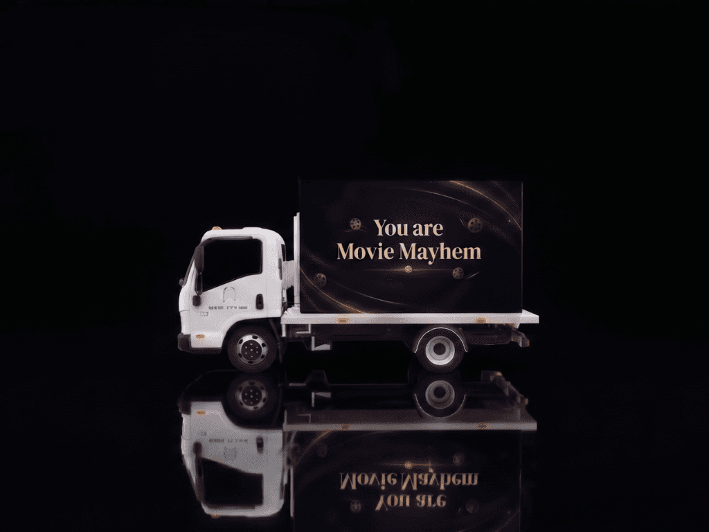 The Phake Media Big Screen Van premiering a team's Movie Mayhem film