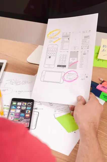 Website wireframes and mobile app design mockups